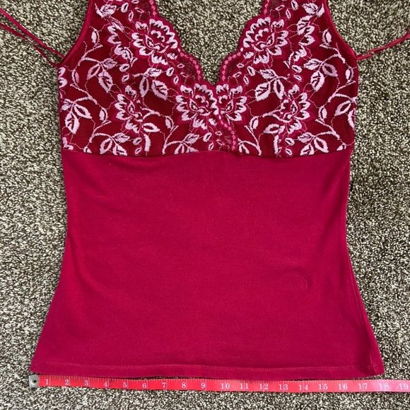 INC Cotton/Spandex /Lace camisole - Cerise Pink - Picture 8 of 8